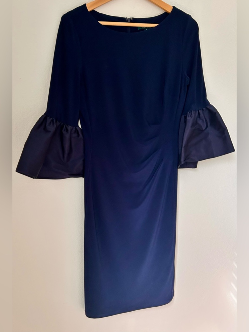 Ralph Lauren Navy Bell-Sleeve Long Sleeve Dress